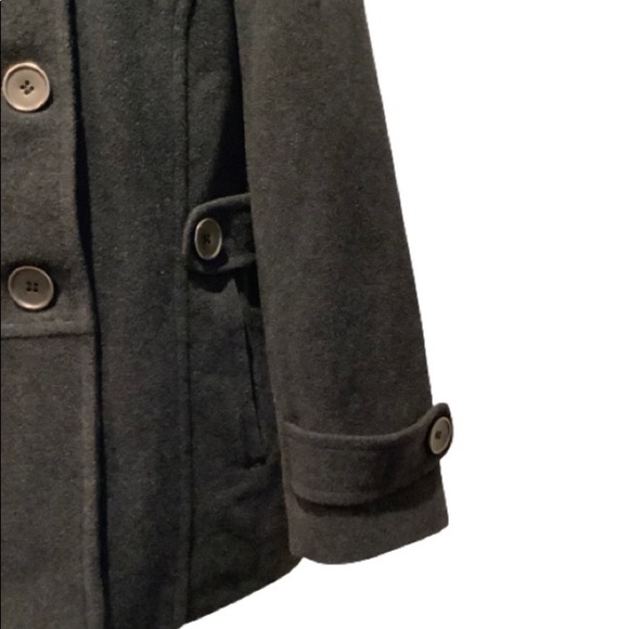INCREDIBLY COMFORTABLE PEACOAT- UTEX DOUBLE BREASTED IN CHARCOAL GREY SIZE 16 - Picture 6 of 8